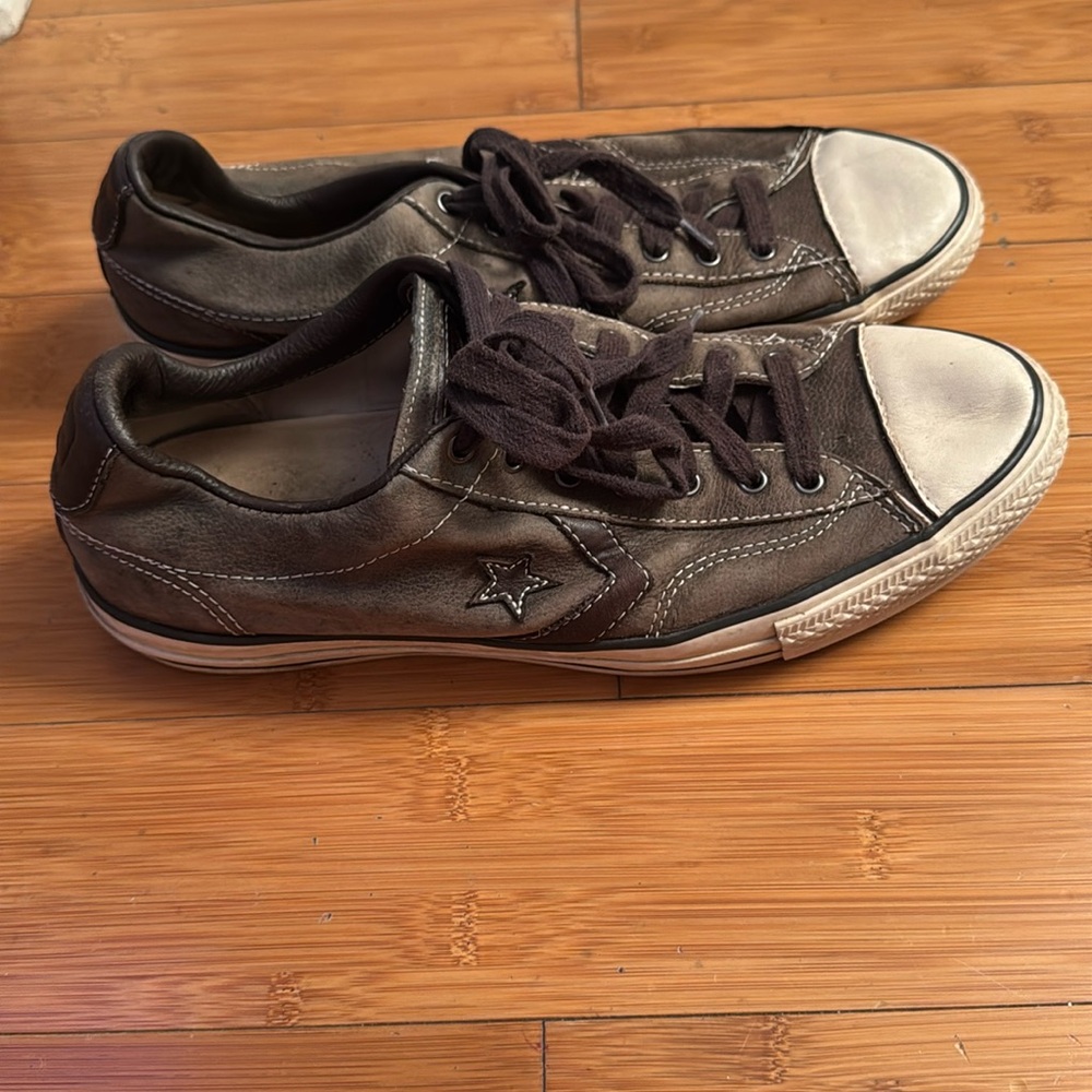 John Varvatos All Star Converse Leather Grey Size 11.5